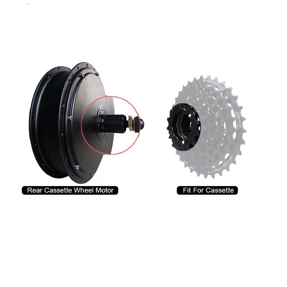 High power 72v 3000w electric bicycle conversion kit fat tire ebike rear wheel motor cassette kit with KT LCD8H display