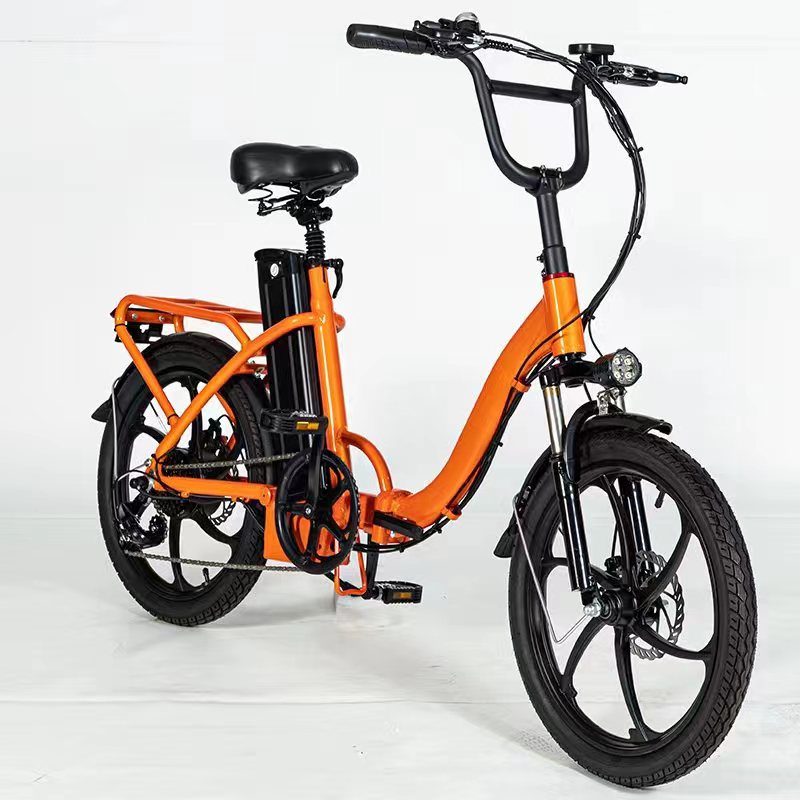 New Color 48v 350w Electric Bike 20"*2.125 Folding Ebike Rear Hub Motor Speed 45km/h With USB Charging Port For Woman